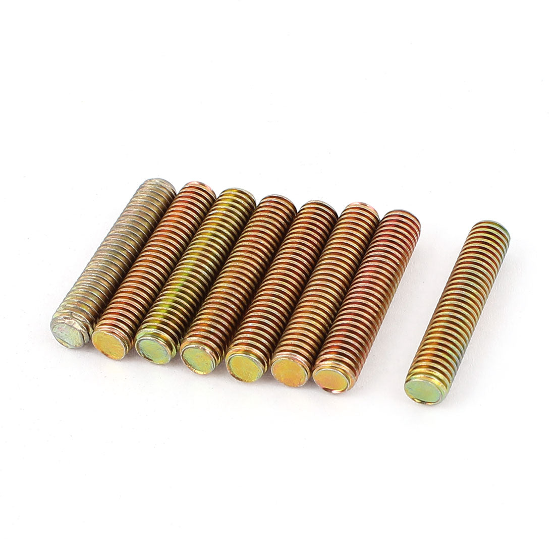 uxcell Uxcell 1mm Pitch M6 x 30mm Metal Male Threaded Rod Bar Bronze Tone 8 Pcs