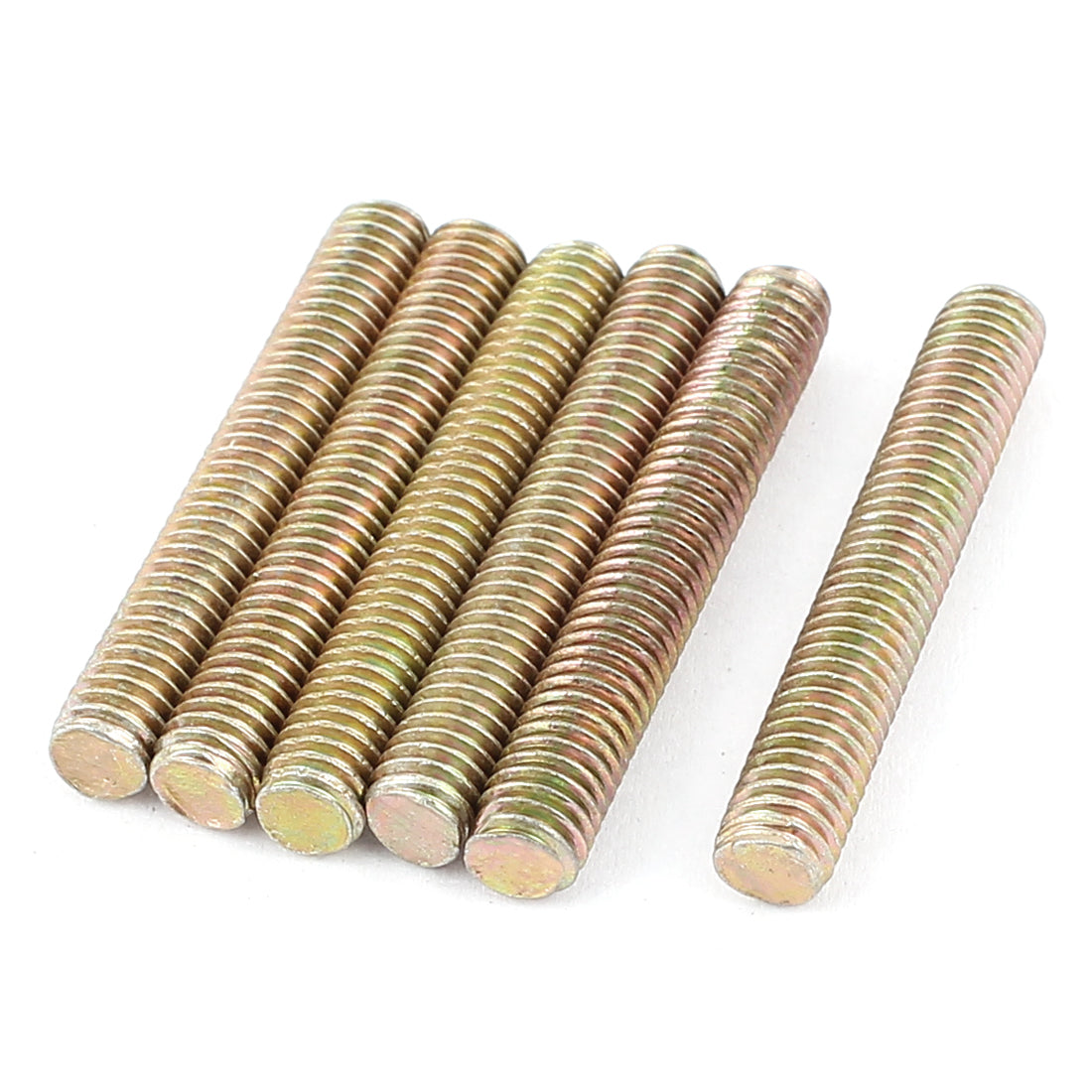 uxcell Uxcell 1mm Pitch M6 x 40mm Full Threaded Rod Bar Bronze Tone 6 Pcs