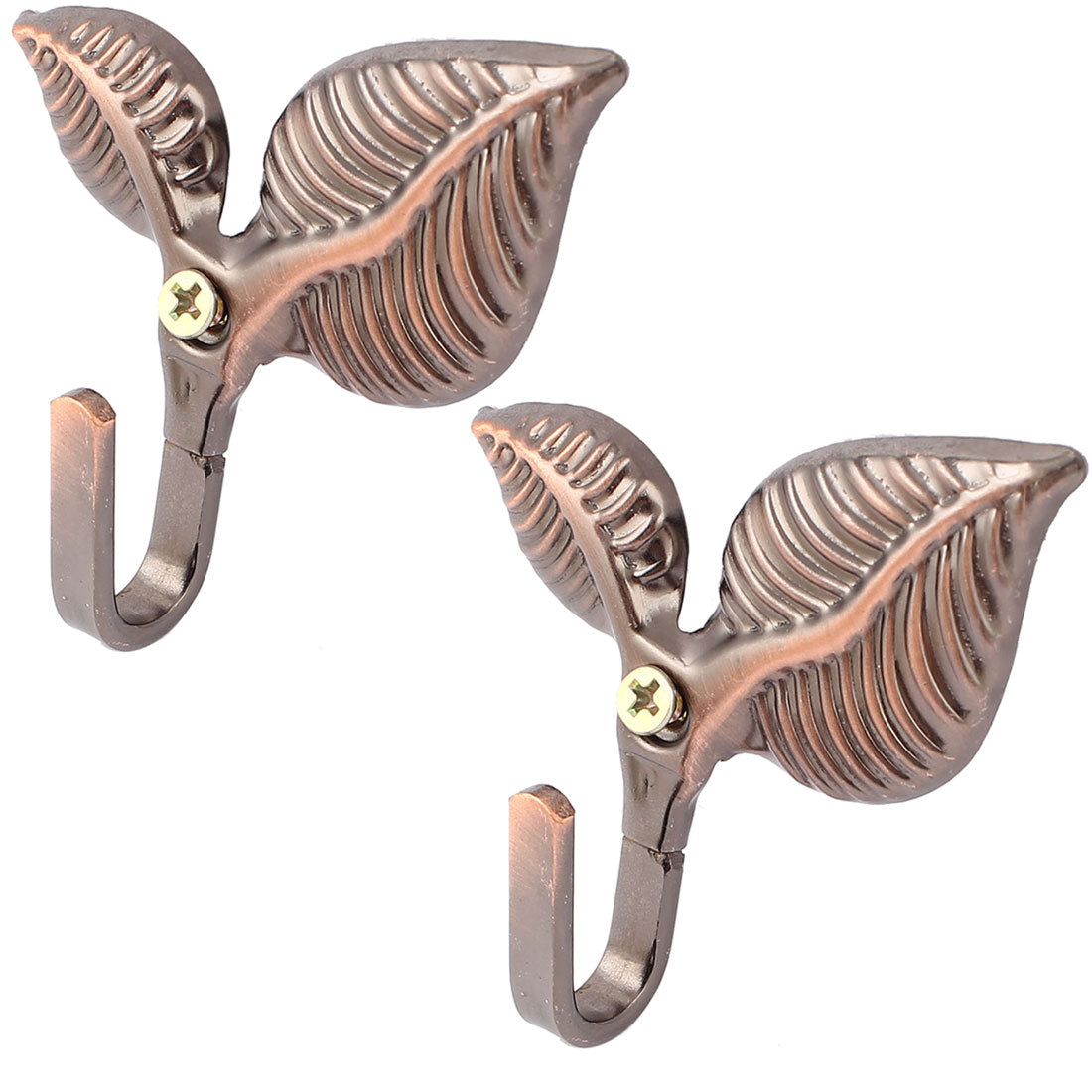 uxcell Uxcell Wall Mount Jewelry Coat Scarf Bag Hanging Display Hook Hanger Copper Tone 2PCS