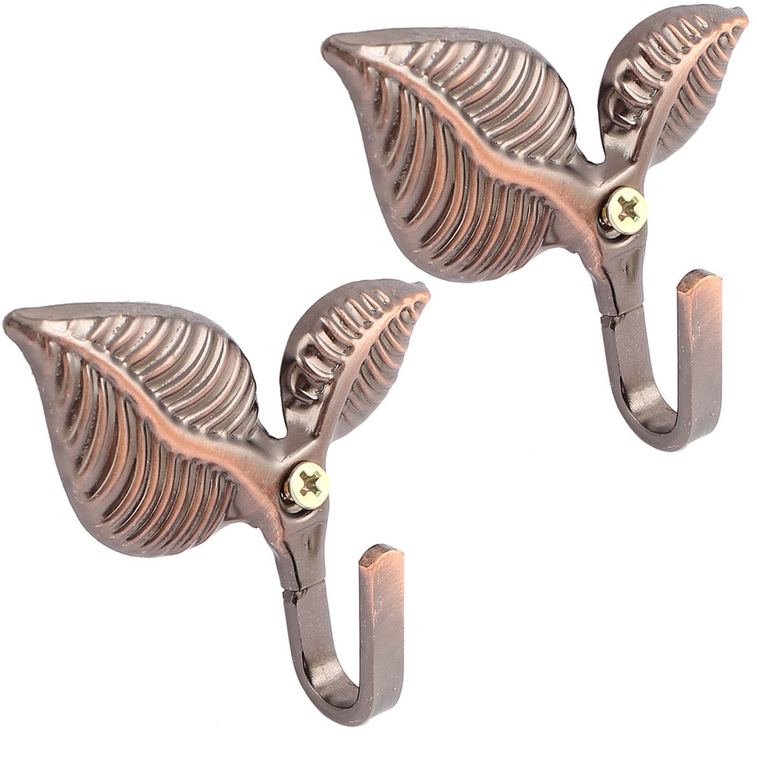 uxcell Uxcell Wall Mount Jewelry Coat Scarf Bag Hanging Display Hook Hanger Copper Tone 2PCS