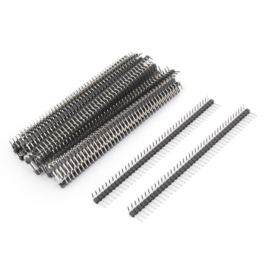 uxcell Uxcell 30pcs Right Angle 40-pin 2.54mm Male Pin Header for Breadboard 1x40 Single Row