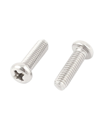 Harfington Uxcell M4 x 14mm 304 Stainless Steel Crosshead Phillips Round Head Screws Bolts 60pcs