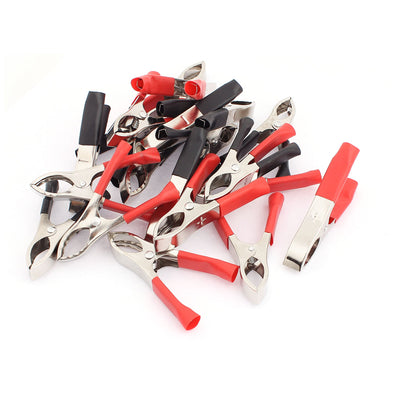 Harfington Uxcell 20Pcs Red Black Soft Plastic Boots Test Clips Alligator Clamp
