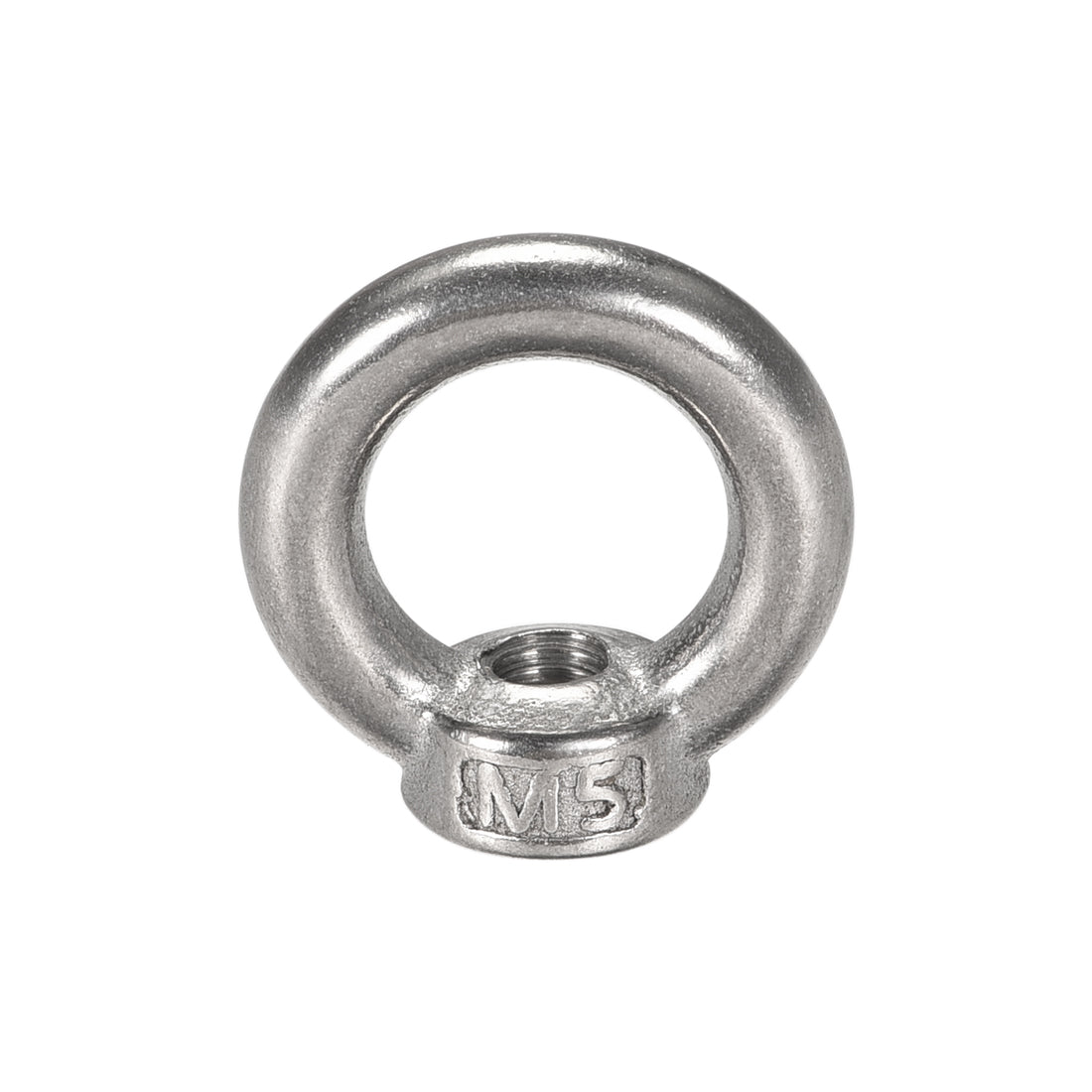 uxcell Uxcell M5 Thread Dia 304 Stainless Steel Round Lifting Eye Nuts Ring Silver Tone 2Pcs