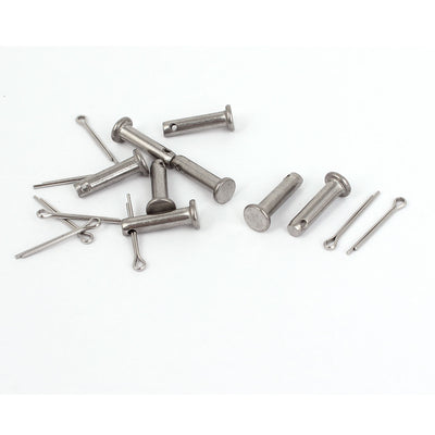 Harfington Uxcell M4 x 16mm Flat Head 304 Stainless Steel Round Clevis Pins Fastener 8 Sets