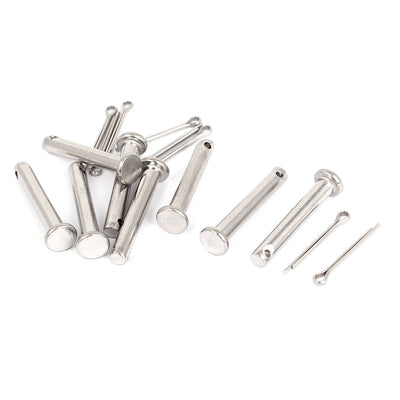 Harfington Uxcell M4x25mm Flat Head 304 Stainless Steel Round Clevis Pins Fastener 8Sets