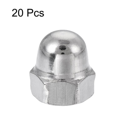 Harfington Uxcell M6 Thread Dia 304 Stainless Steel Dome Head Cap Acorn Hex Nuts 20pcs