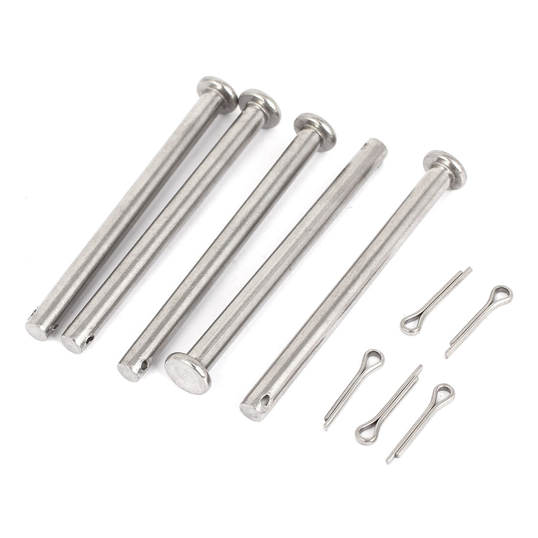uxcell Uxcell M5x60mm Flat Head 304 Stainless Steel Round Clevis Pins Fastener 5Pcs