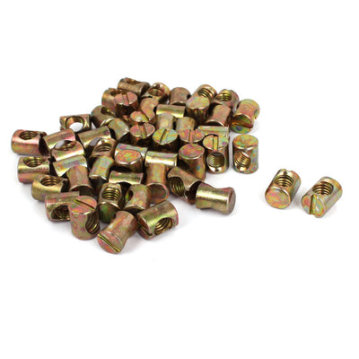 Harfington Uxcell 50pcs M8x12mmx15mm Bed  Chair Bolts Cross Dowel Slotted Furniture Nuts