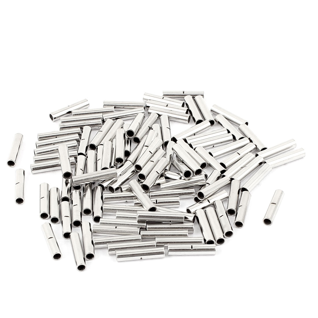 uxcell Uxcell 100Pcs BV-1 Uninsulated Connectors Terminal for 22-16 A.W.G Wire