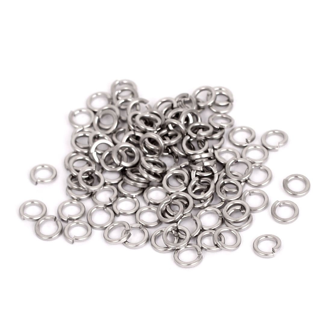 uxcell Uxcell 100pcs 304 Stainless Steel Split Lock Spring Washers M4 Screw Gasket Pad