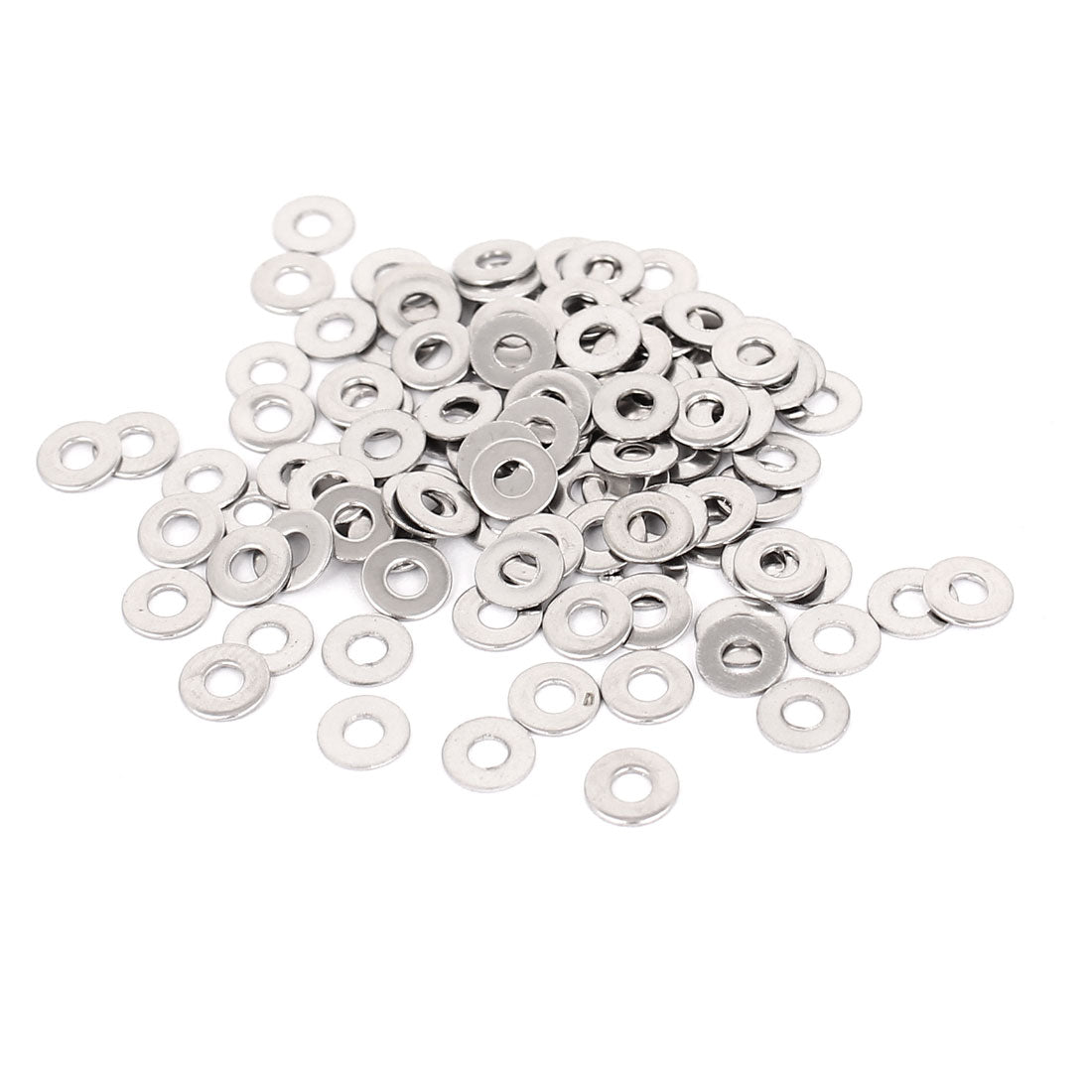 uxcell Uxcell 100Pcs M2.5x6mmx0.5mm Stainless Steel Metric Round Flat Washer for Bolt Screw