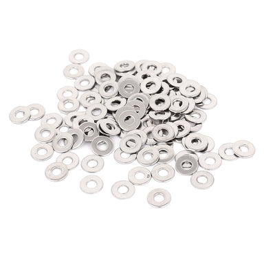 Harfington Uxcell 100Pcs M2.5x6mmx0.5mm Stainless Steel Metric Round Flat Washer for Bolt Screw