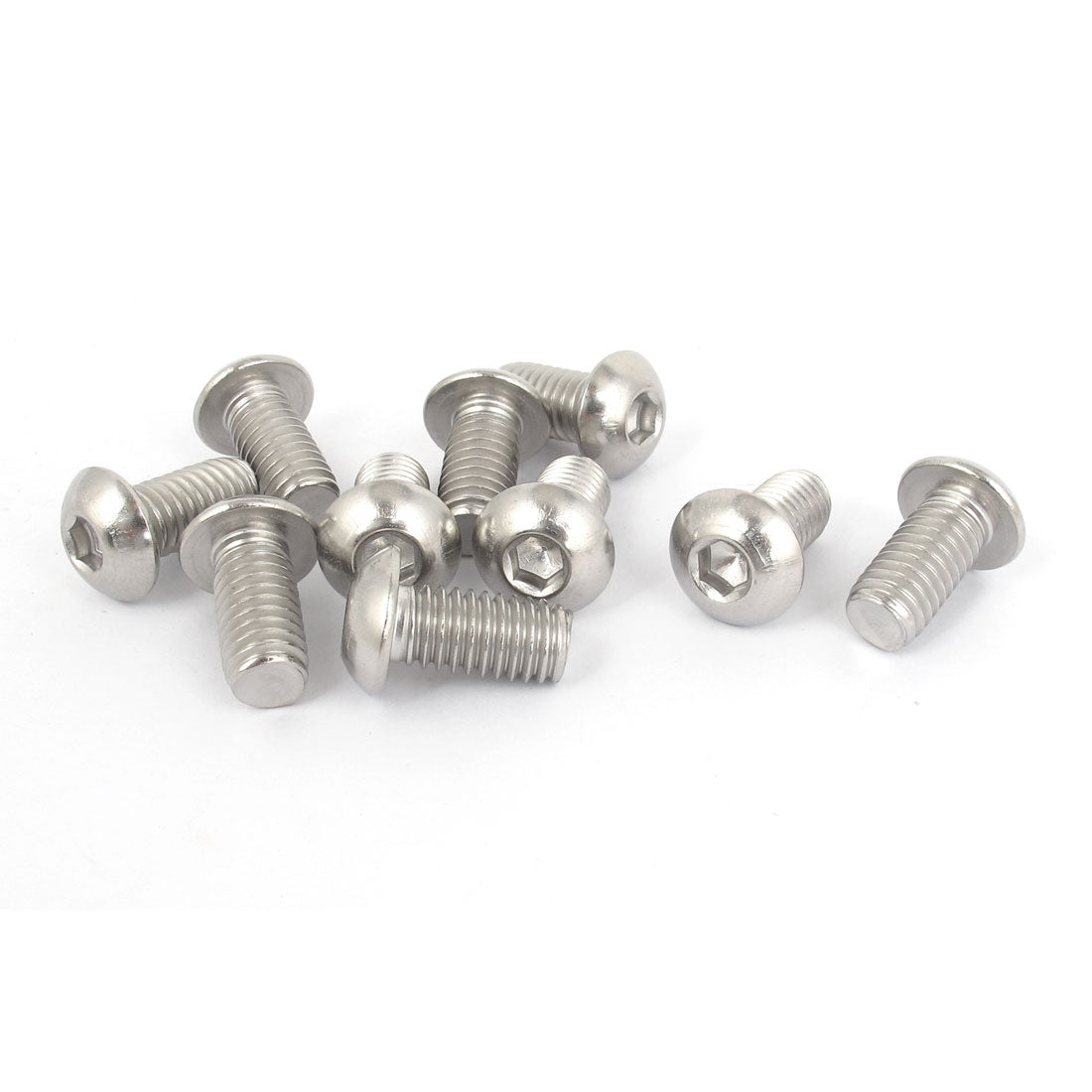 uxcell Uxcell 10pcs 3/8"-16x3/4" Stainless Steel Hex Socket Button Head Bolts Screws