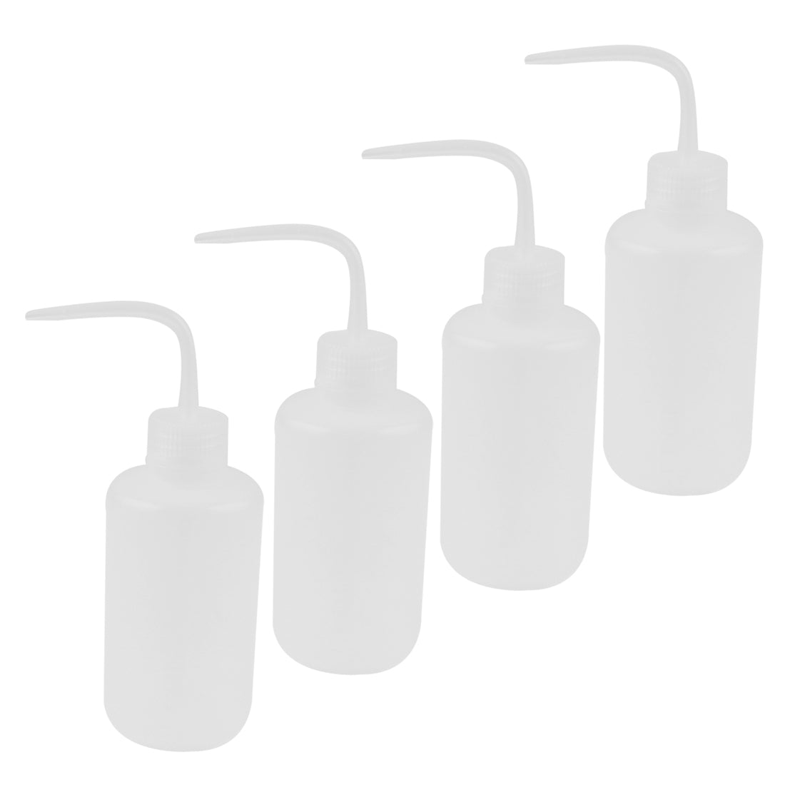 uxcell Uxcell Lab Right Angle Bent Tip Plastic Liquid Storage Squeeze Bottle Dispenser 250mL 4 Pcs