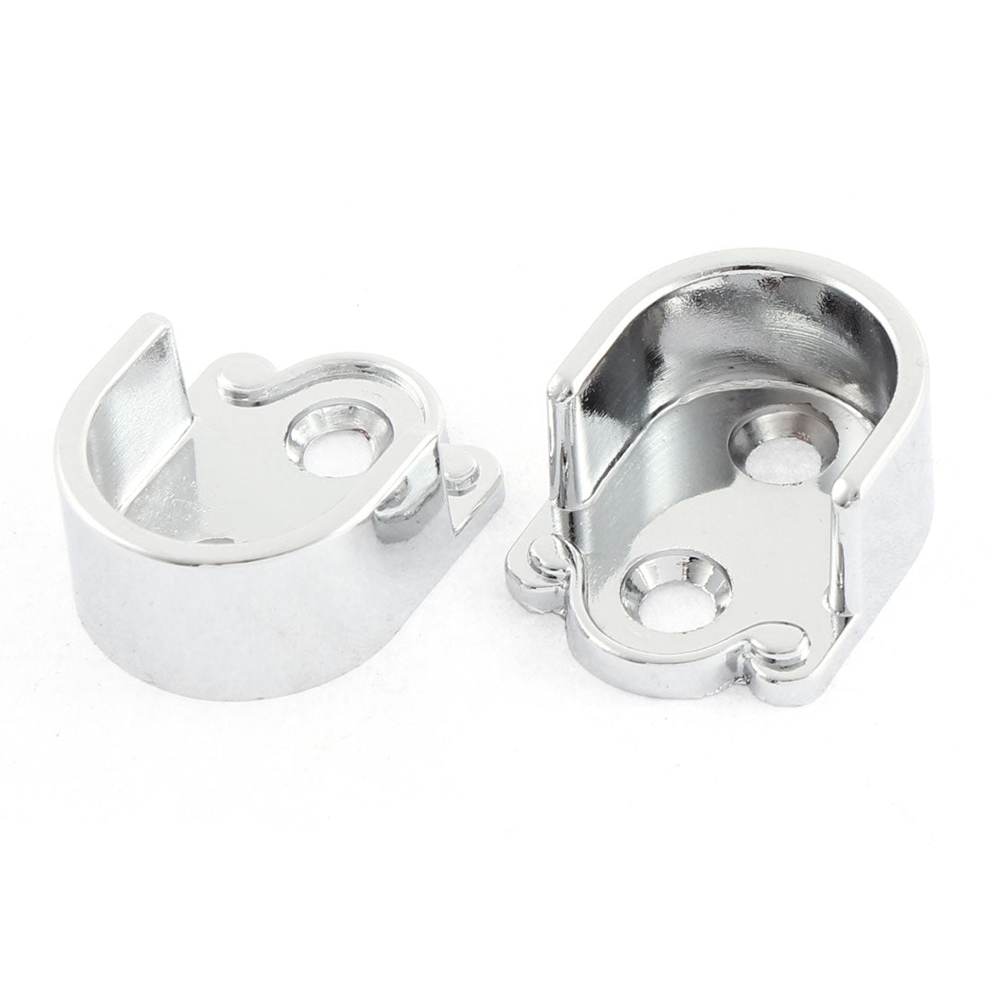 uxcell Uxcell Metal 19mm Dia Clothes Closet Rod Flange Holder Bracket 2 Pcs Silver Tone
