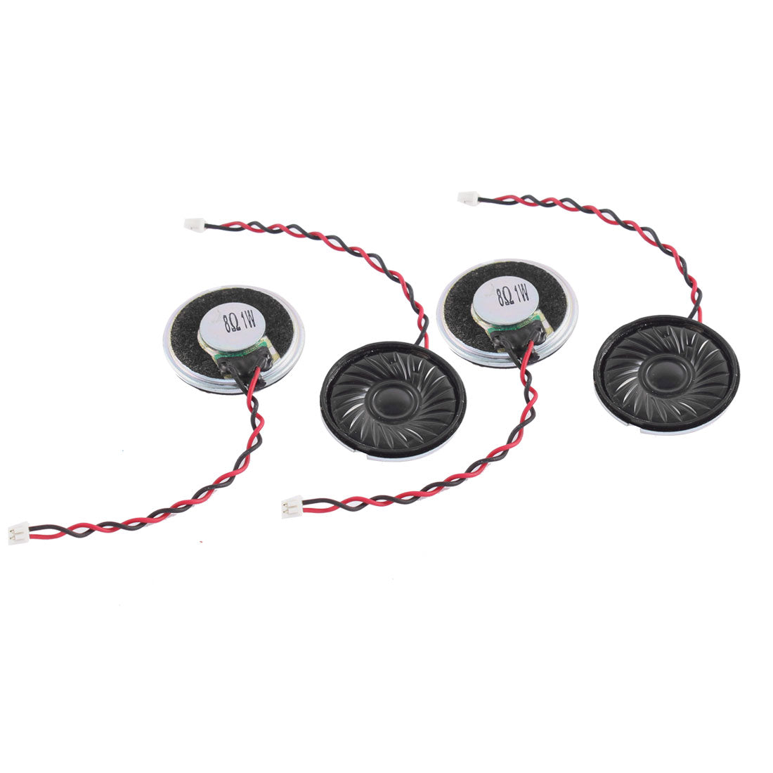 uxcell Uxcell 4pcs 1W 8 Ohm 2Pin Connector Interphone 28mm Dia Magnet Speaker Loudspeaker