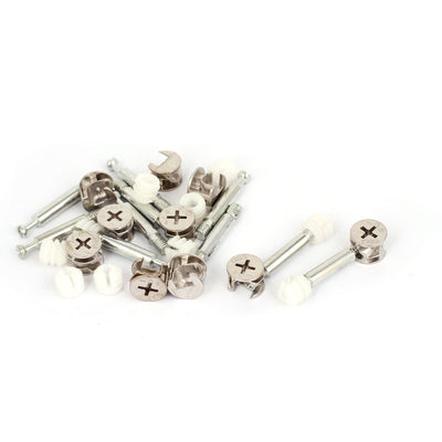 Harfington Uxcell 10 Sets Furniture Connectors Cam Fittings w Dowels w Pre-inserted Nuts