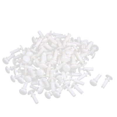 Harfington Uxcell 100Pcs Nylon Push Clips Rivet Fastener White for 5.0-6.0mm Thickness Panel