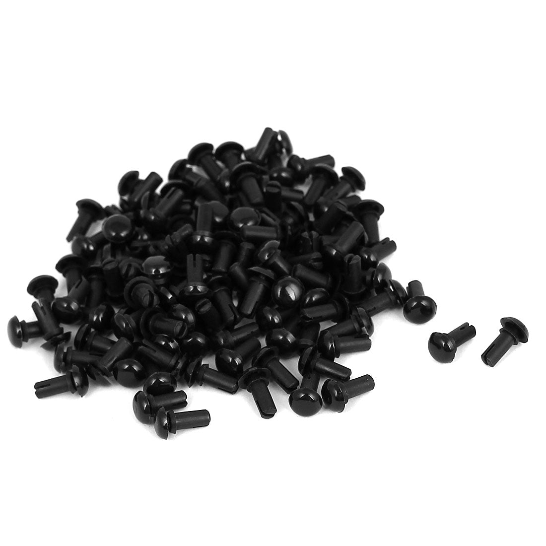 uxcell Uxcell 100Pcs Nylon Push Clips Rivet Fastener Black for 3.4-4.3mm Thickness Panel