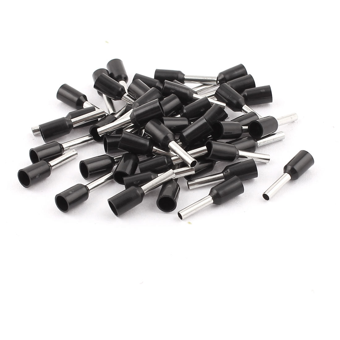 uxcell Uxcell 50Pcs Black Wire Copper Crimp Connector Insulated Ferrule Pin Cord End Terminals AWG16