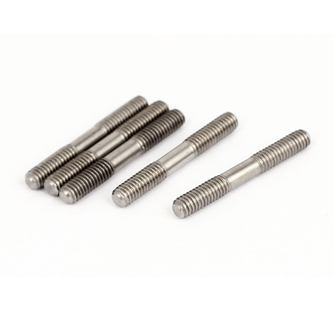uxcell Uxcell M4x30mm 304 Stainless Steel Double End Threaded Stud Screw Bolt Silver Tone 5Pcs