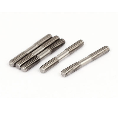 Harfington Uxcell M4x30mm 304 Stainless Steel Double End Threaded Stud Screw Bolt Silver Tone 5Pcs