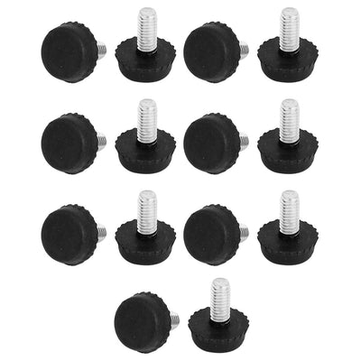uxcell Uxcell 14Pcs Black M6 x 13mm Male Thread Levelling Foot Glide Protector for Furniture