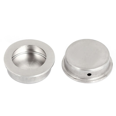 Harfington Uxcell Sliding Door Drawer Stainless Steel 40mm Round Recessed Flush Pull Handle 2pcs