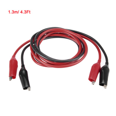 Harfington Uxcell Double Ended Test Lead Alligator Clip Wire Jumper Cable 1.3meter Long 2pcs