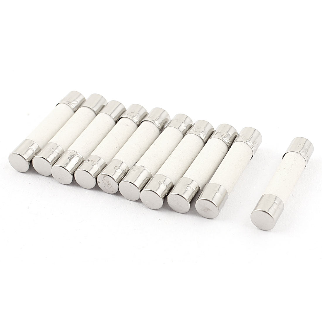 uxcell Uxcell 10 PCS 5 x 25mm Fusible Core Cylinder Cap Ceramic Tube Fuse Links 250V 10A