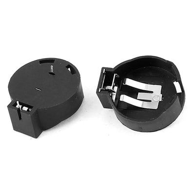 Harfington Uxcell 20pcs Plastic Shell CR2450 Cell Button Battery Sockets Holder Case Black