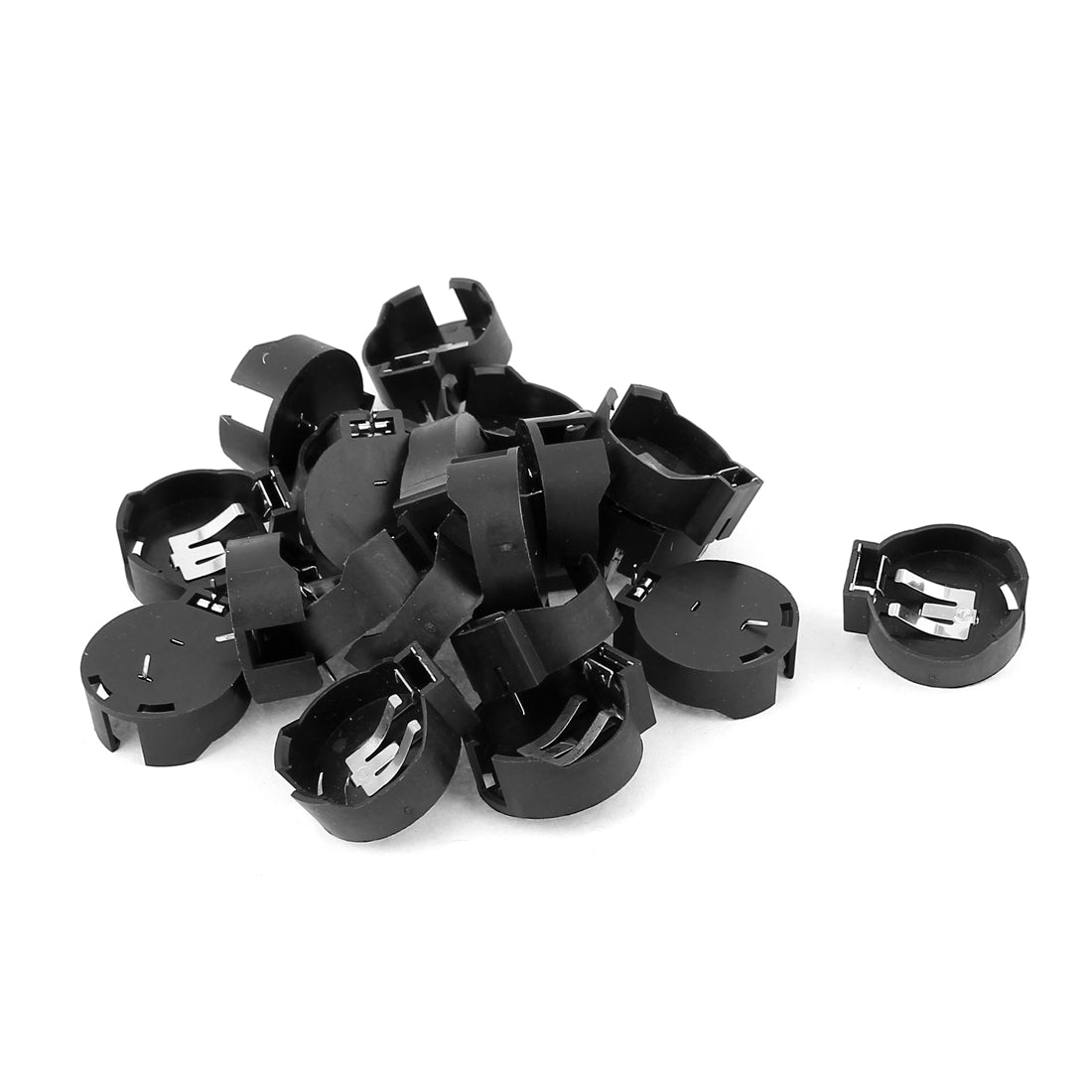 uxcell Uxcell 20pcs Plastic Shell CR2450 Cell Button Battery Sockets Holder Case Black