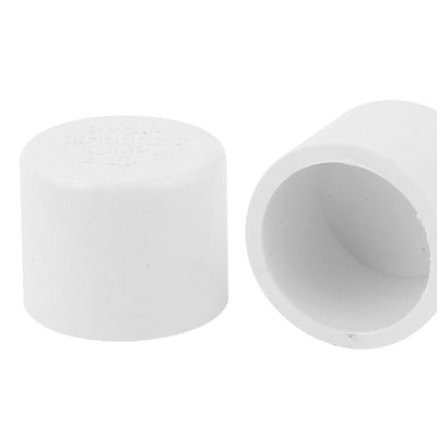 Harfington Uxcell 25mm Water Pipe Fittings PVC Slip End Cap Cover White 16pcs