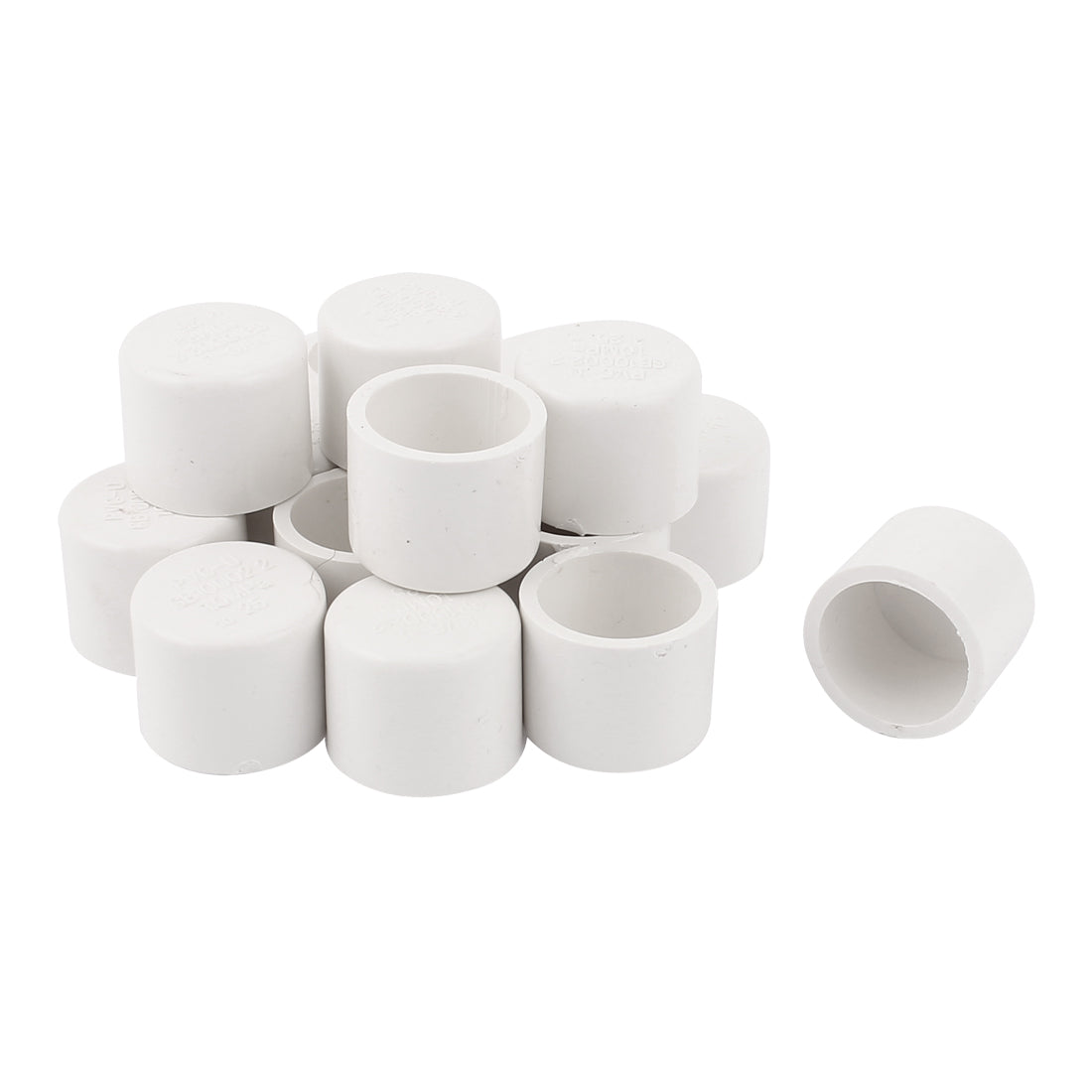 uxcell Uxcell 25mm Water Pipe Fittings PVC Slip End Cap Cover White 16pcs