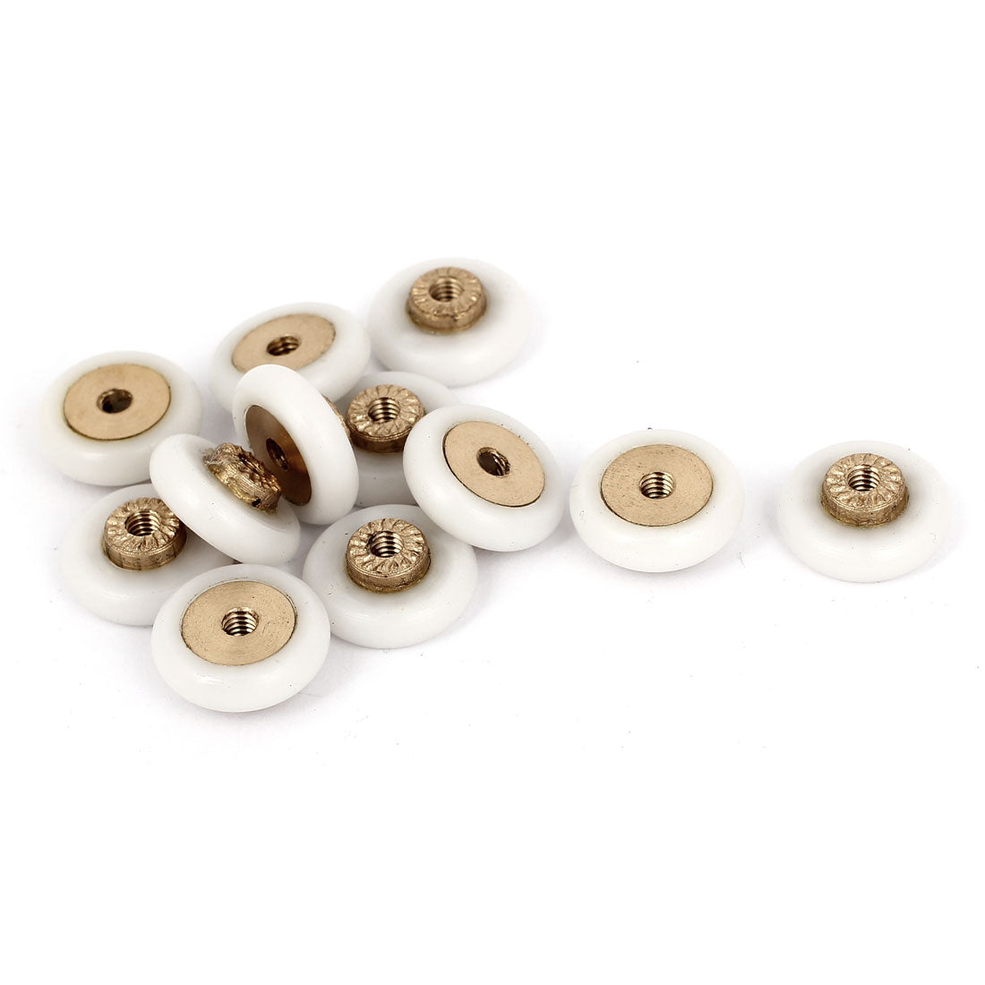 uxcell Uxcell 18mm Dia Sliding Pulleys Glass Shower Door Rollers Wheels Runners 12pcs