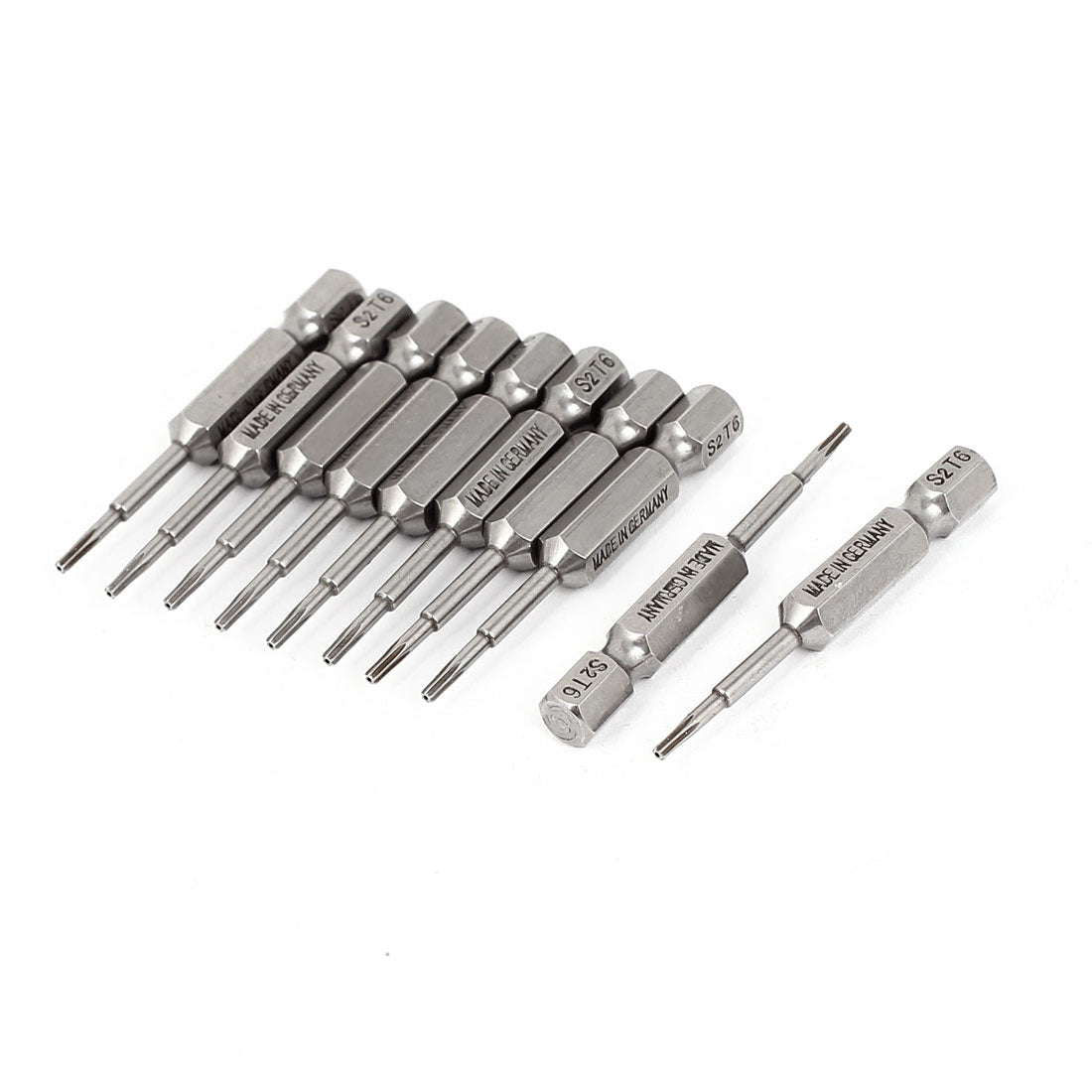 uxcell Uxcell 1/4" Hex Shank 1.5mm Tip T6 Magnetic S2 Steel Torx Security Screwdriver Bits 10pcs