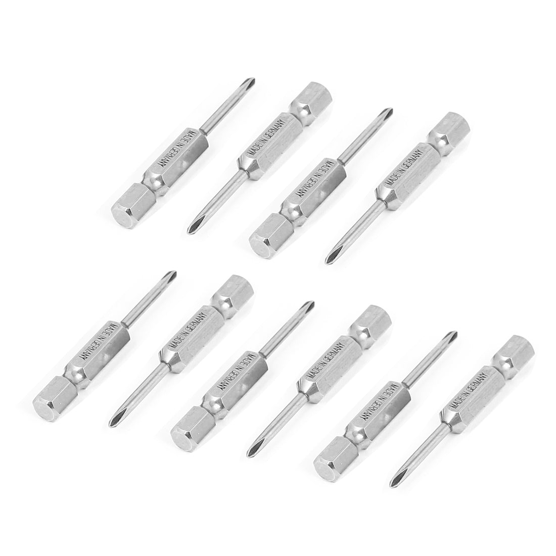 uxcell Uxcell 10pcs 1/4" Hex Shank PH0 2.5mm Tip Magnetic S2 Steel Phillips Screwdriver Bits