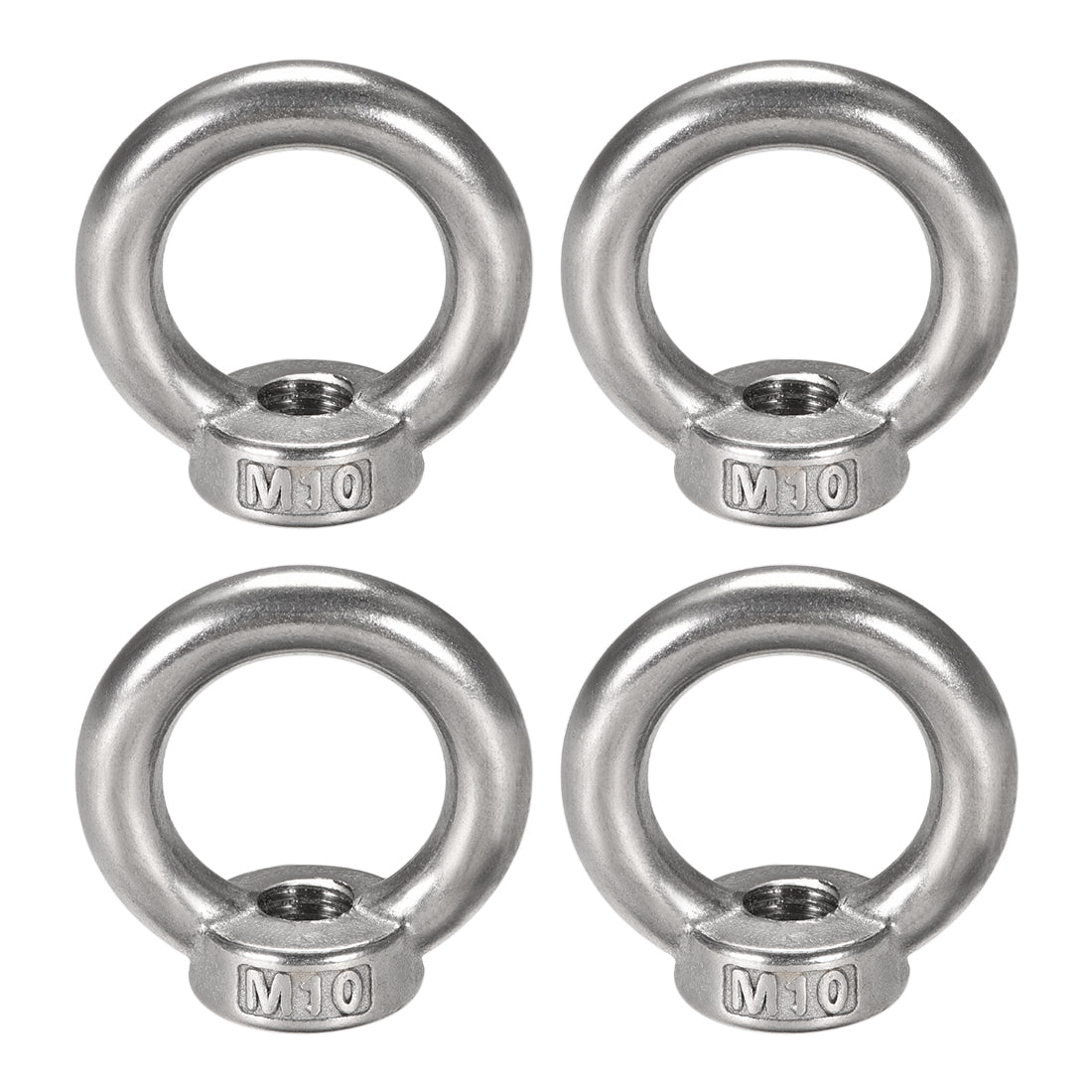 uxcell Uxcell Marine M10 Female Thread 304 Stainless Steel Lifting Eye Nuts Ring 4pcs