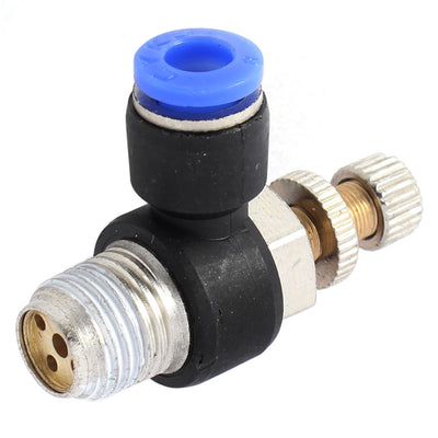 Harfington Uxcell 6mm to 1/4BSP Male Thread Push in Coupler Fitting Pneumatic Speed Controller