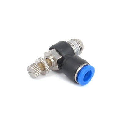 Harfington Uxcell 8mm x 1/4BSP Flow Speed Control Valve Connector Elbow Pneumatic Push in Fitting