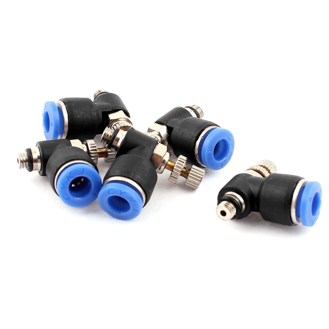 uxcell Uxcell 5 Pcs 6mm to M5 Male Thread Push in Connect Fitting Pneumatic Speed Controller