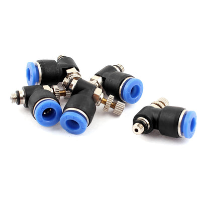 Harfington 5 Pcs 6mm to M5 Male Thread Push in Connect Fitting Pneumatic Speed Controller