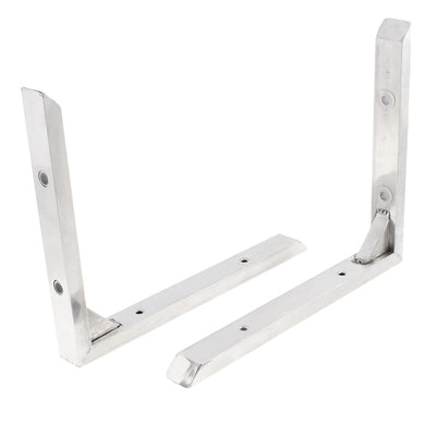 Harfington Uxcell Stainless Steel Corner Brace Joint Right Angle Bracket Silver Tone 25cm x 20cm 2Pcs