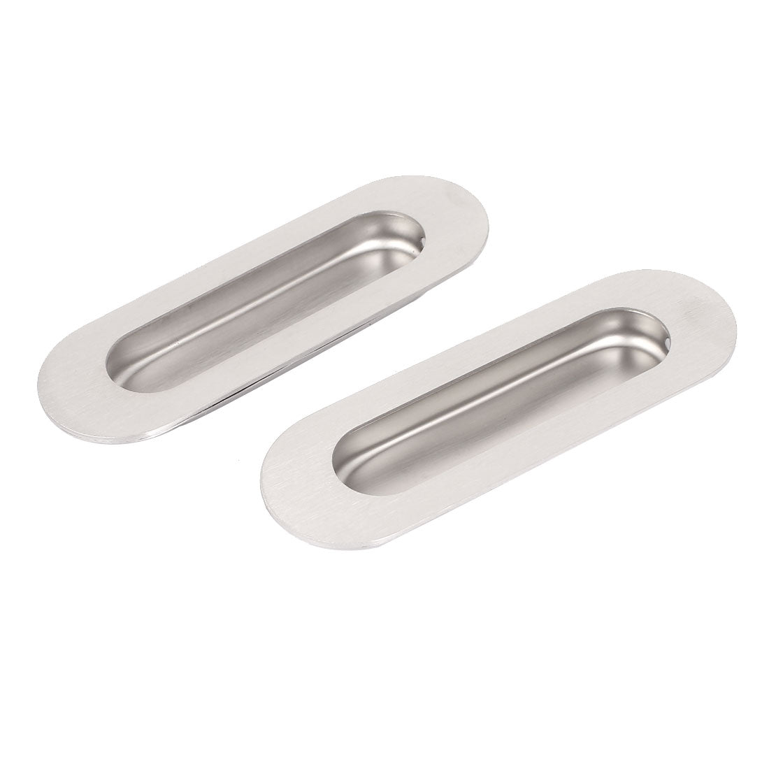 uxcell Uxcell Oval Metal Recessed Cabinet Door Flush Pull Handle Hardware 40mmx120mm 2Pcs