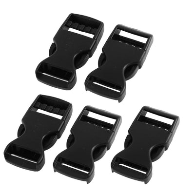 Harfington Uxcell Hard Plastic Side Quick Release Buckle Black 5 Pcs for 2cm Width Belt Strap