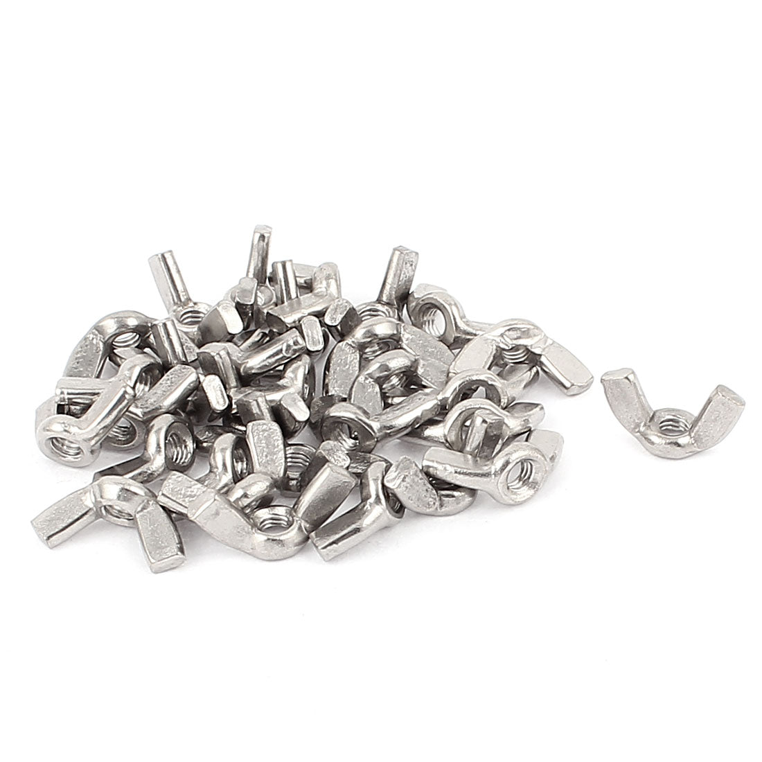 Uxcell Uxcell 30pcs M6 6mm Stainless Steel Wingnuts Butterfly Wing Nut Silver Tone