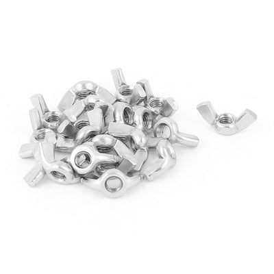 Harfington Uxcell 20Pcs 304 Stainless Steel M6 Butterfly Wingnut Screw Wing Nuts