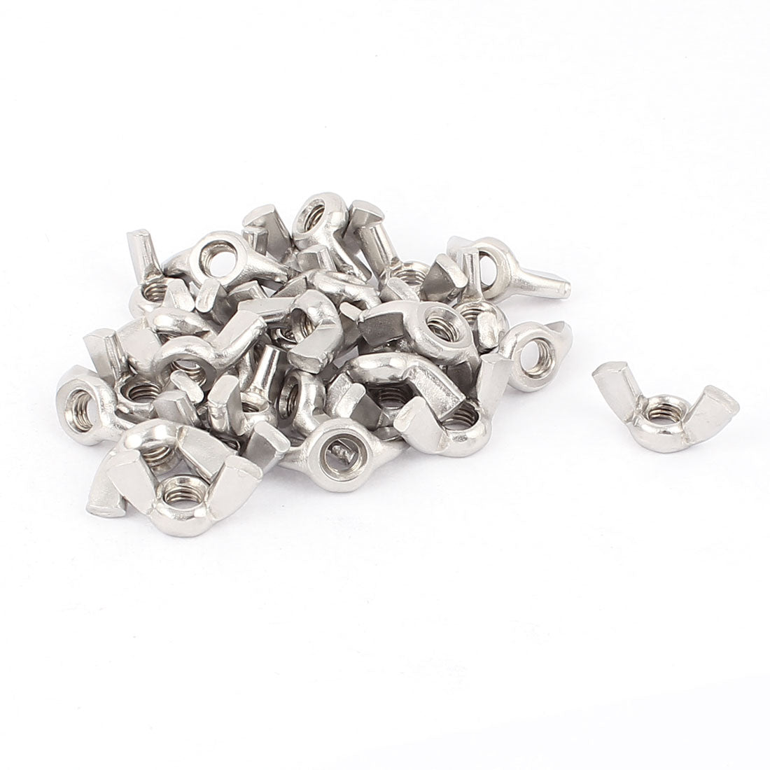 uxcell Uxcell 30pcs M6 6mm Stainless Steel Wingnuts Butterfly Wing Nut Silver Tone
