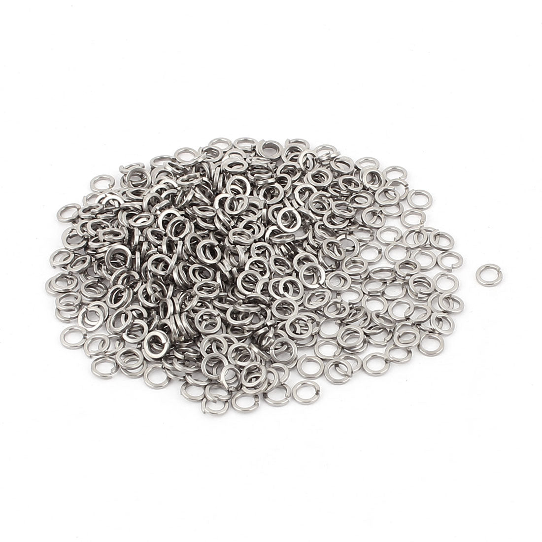 uxcell Uxcell 500pcs 304 Stainless Steel M3 Split Lock Spring Washer Ring Silver Tone